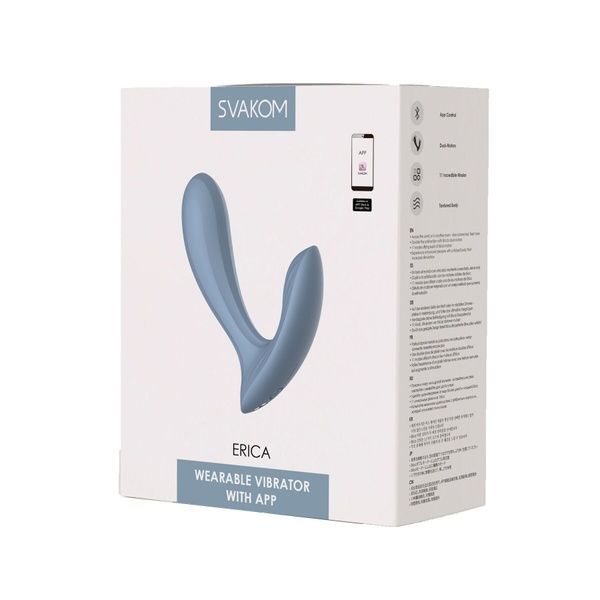 Смарт-вібратор в трусики Svakom Erica Dusty Blue, дуже гнучкий, 2 мотори SO8978
