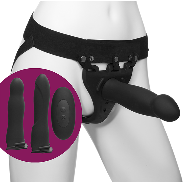 Набір для страпона з вібрацією Doc Johnson Body Extensions - BE Naughty - Black SO2793
