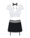 Еротичний костюм секретарки Obsessive Secretary suit 5pcs black S/M, чорно-білий SO7306 5