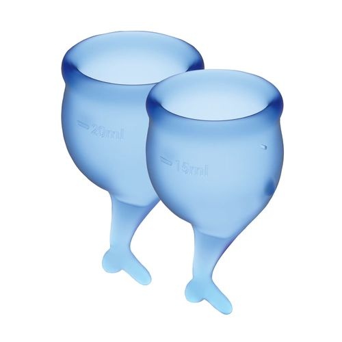Набір менструальних чаш Satisfyer Feel Secure (dark blue), 15мл та 20мл, мішечок для зберігання SO3588