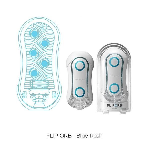 Мастурбатор Tenga Flip Orb &mdash; Blue Rush, с изменяемым сжатием, со стимулирующими шариками внутри SO3048 фото