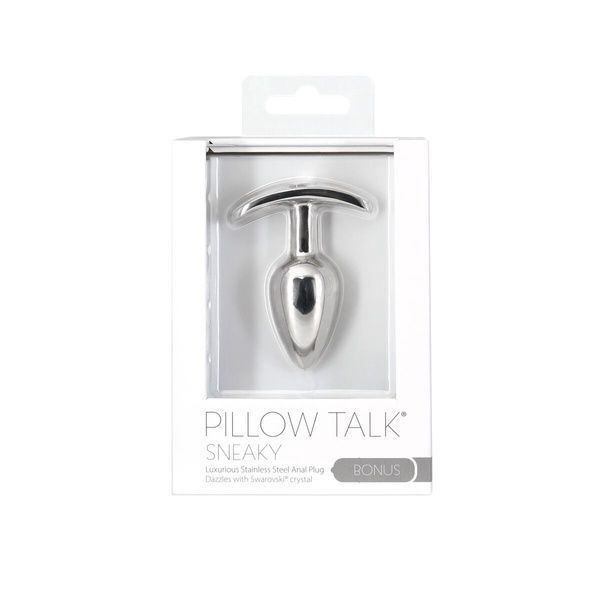 Анальная пробка Pillow Talk Sneaky Luxurious Stainless Steel Anal Plug с кристаллом Swarovski SO7753 фото