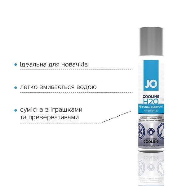 Охлаждающая смазка на водной основе JO H2O COOLING (30 мл) с ментолом, растительный глицерин SO1450 фото