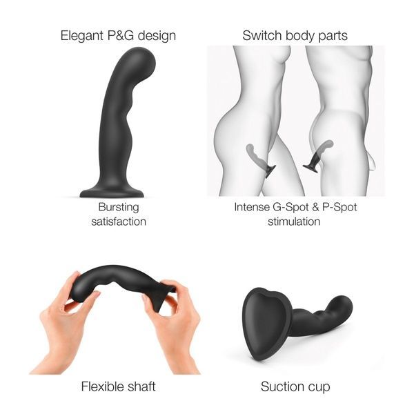 Насадка для страпона Strap-On-Me Dildo Plug P&G Black M SO9002