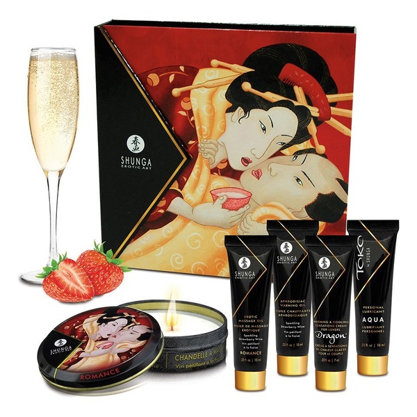 Подарунковий набір Shunga GEISHAS SECRETS – Sparkling Strawberry Wine: для шикарної ночі вдвох SO2557