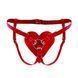 Трусики Серце для страпону з натуральної шкіри Feral Feelings - Hearts Strap-on Belt Red SO9419