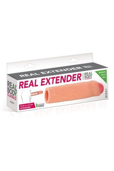 Насадка на член Real Body &mdash; Real Extender BIGGY із закритою головкою SO3720