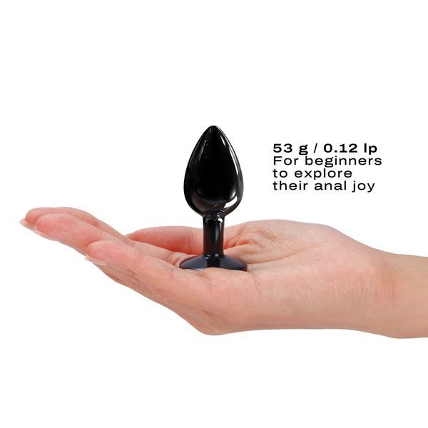 Металева анальна пробка із прикрасою у вигляді кристалу Dorcel - Diamond Plug BLACK S SO7808