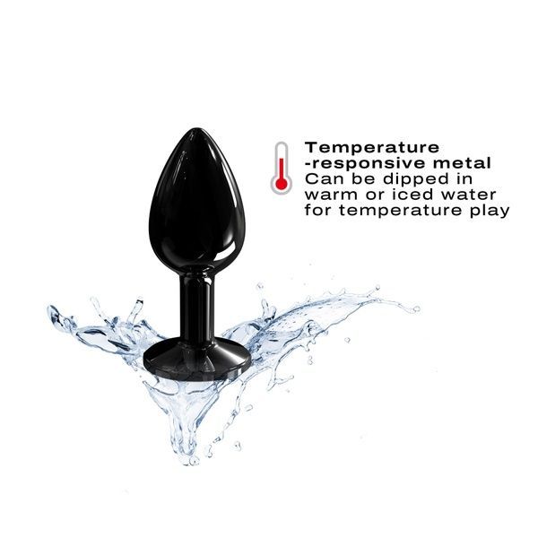 Металева анальна пробка із прикрасою у вигляді кристалу Dorcel - Diamond Plug BLACK S SO7808