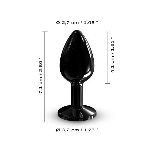 Металева анальна пробка із прикрасою у вигляді кристалу Dorcel - Diamond Plug BLACK S SO7808
