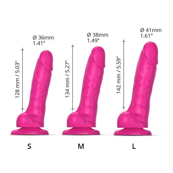 Реалістичний фалоімітатор Strap-On-Me Sliding Skin Realistic Dildo Fuchsia - L, ефект рухливої шкіри SO6257