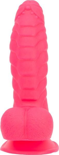 Ребристый фаллоимитатор на присоске ADDICTION &mdash; Tom 7&Prime; Dildo With Balls &mdash; Pink, вибропуля в подарок SO5585 фото