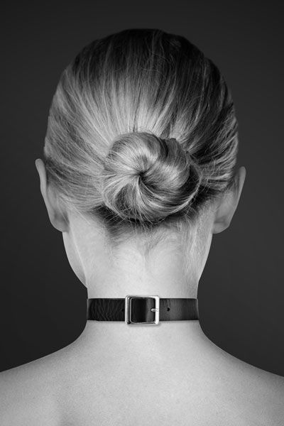 Чокер з кільцем для повідця Bijoux Pour Toi - FETISH Black, екошкіра SO1879