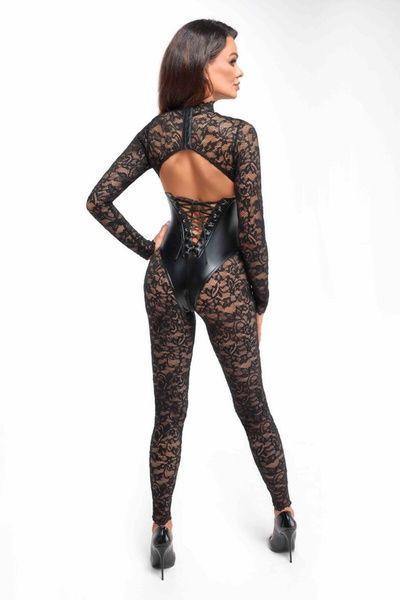Комбінезон Noir Handmade F299 Enigma lace catsuit with underbust bodice - S SX0231