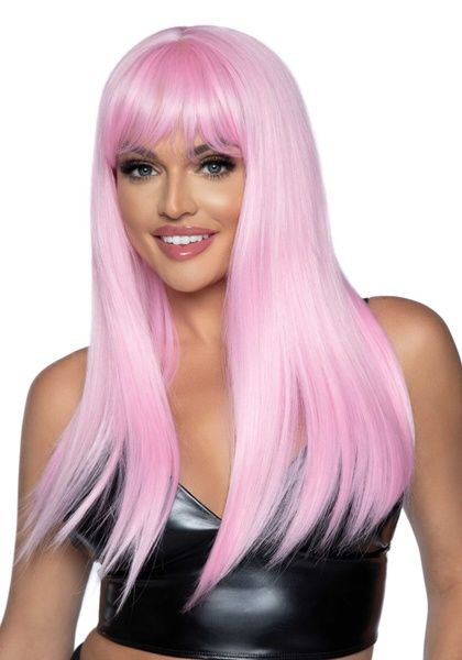 Длинный розовый парик Leg Avenue Long straight bang wig Pink, гладкий, 61 см SO7942 фото