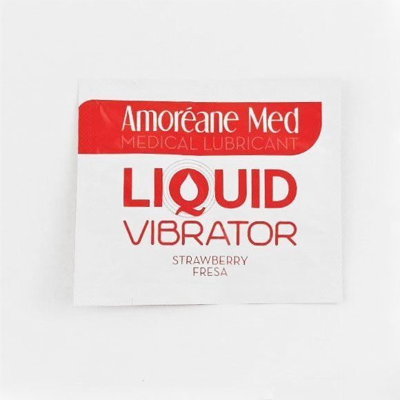 Пробник лубриканта з ефектом вібрації Amoreane Med Liquid Vibrator Strawberry (2 мл) SO3991