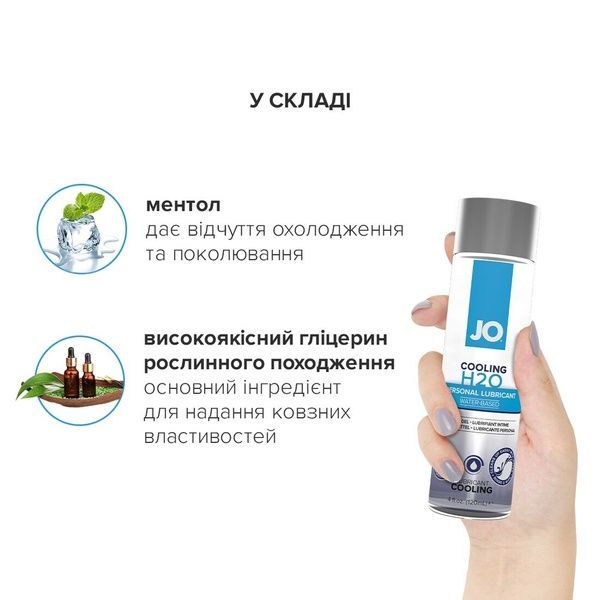 Охолоджувальна змазка на водній основі System JO H2O COOLING (120 мл) з ментолом, рослинний гліцерин SO1693