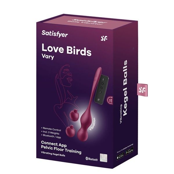 Вагинальные шарики с вибрацией Satisfyer Love Birds Vary Connect App SX1216 фото