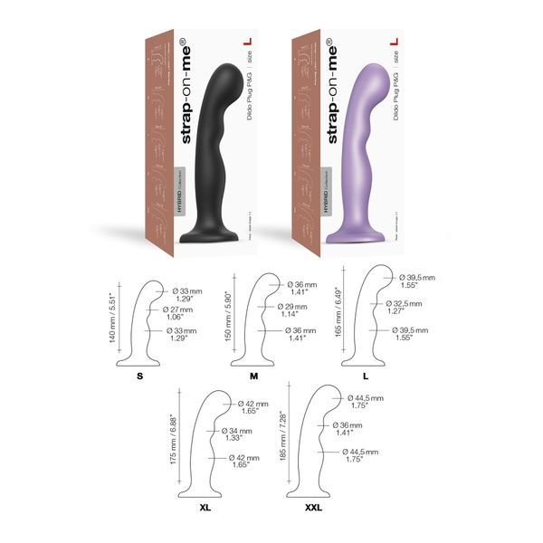Насадка для страпона Strap-On-Me Dildo Plug P&G Lilas Metallic L SO9004