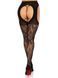 Чулки Leg Avenue Eyelet lace suspender hose Black One Size SX1063 фото 3