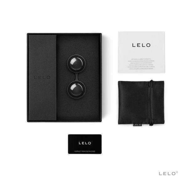 Вагінальні кульки LELO Luna Beads Noir Black, зміщений центр ваги, діаметр 2,9 см, 2х37 г SO8685