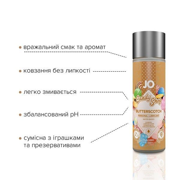 Лубрикант на водній основі System JO H2O &mdash; Candy Shop &mdash; Butterscotch (60 мл) без цукру та парабенів SO2617