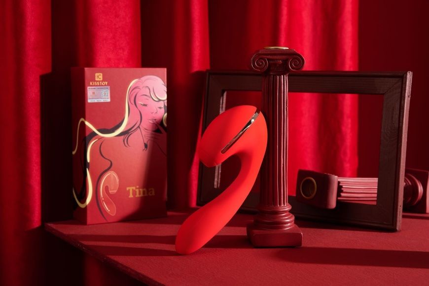 Вакуумний вібратор KisToy Tina з підігрівом, вагінально-кліторальний, діаметр 3,5см SO3618