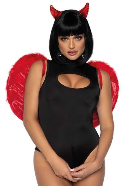Leg Avenue Marabou feather devil wings Red SO7946