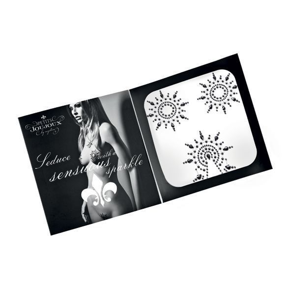 Пестіс з кристалів Petits Joujoux Gloria set of 3 - Black, прикраса на груди та вульву SO3127