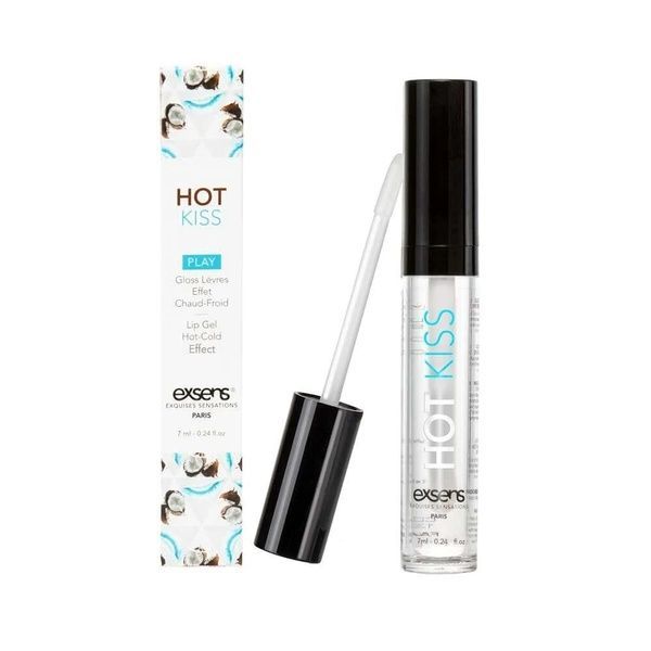 Стимулювальний блиск для губ EXSENS Coconut Hot Kiss 7 мл, зігріває та охолоджує SO5540
