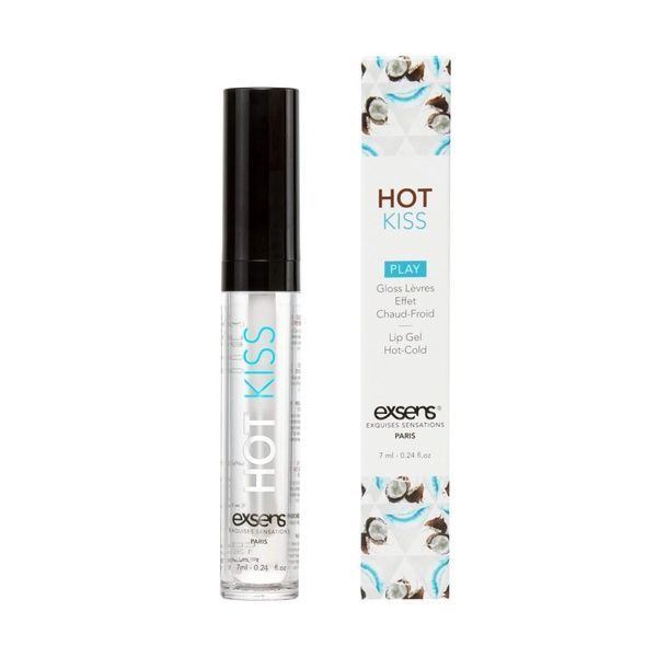 Стимулювальний блиск для губ EXSENS Coconut Hot Kiss 7 мл, зігріває та охолоджує SO5540