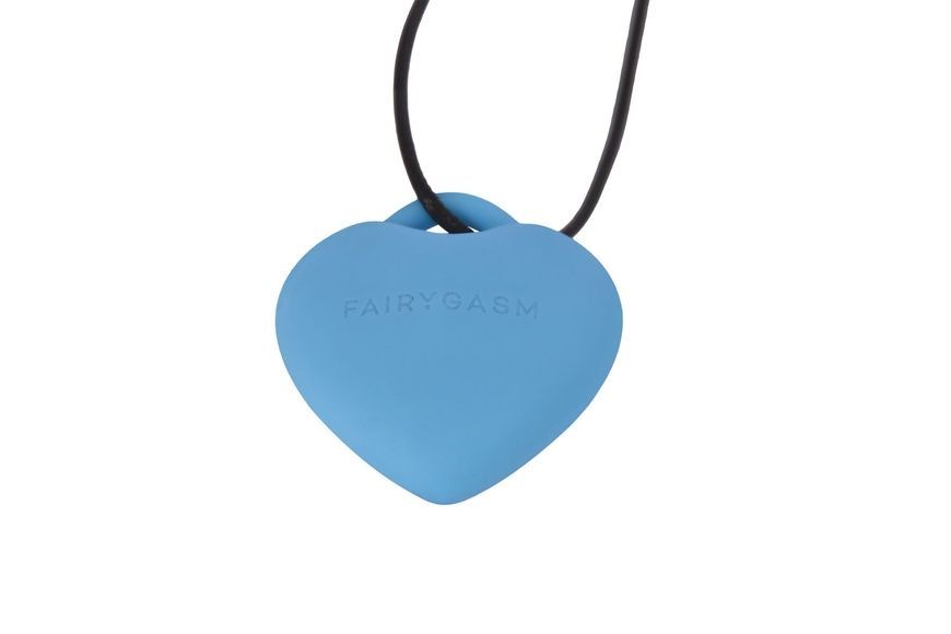 Мінівібратор &laquo;Сердечко&raquo; FairyGasm PleasureStone blue, 9 режимів, на шнурку SX0643