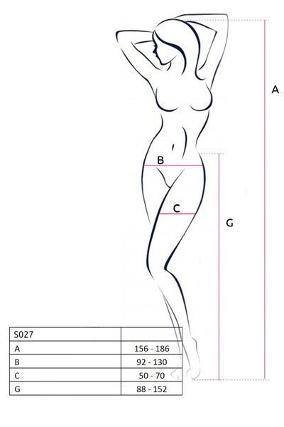 Эротические колготки-бодистокинг с ажурным поясом Passion S027 One Size, white, открытый доступ SO8951 фото