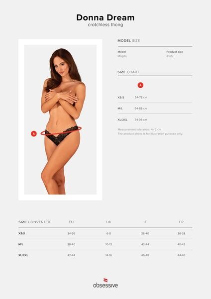 Obsessive Donna Dream crotchless thong XL/2XL SO8644