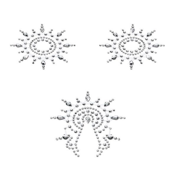 Пестіс з кристалів Petits Joujoux Gloria set of 3 - Silver, прикраса на груди та вульву SO3128