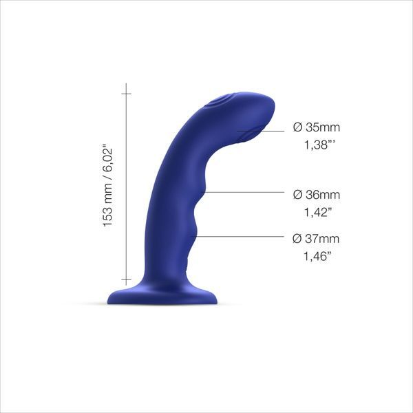 Насадка для страпону з подвійною точковою пульсацією Strap-On-Me TAPPING DILDO WAVE - CORAL PINK SO9621