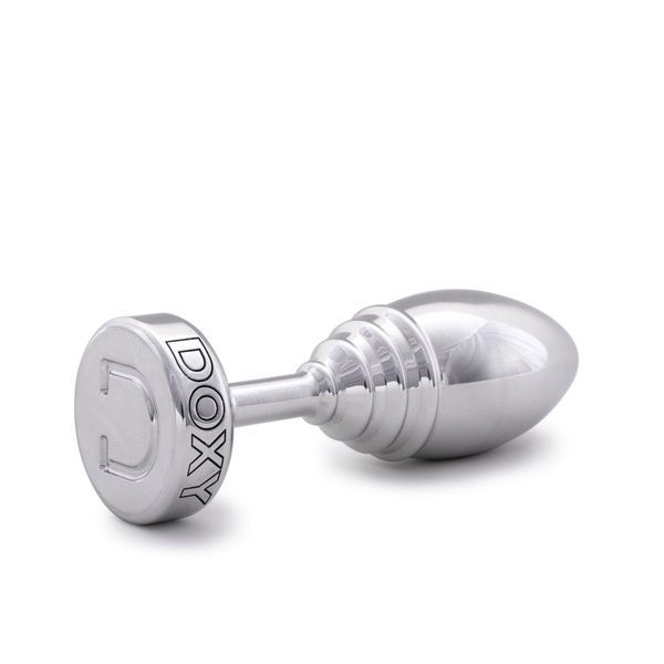 Металлическая анальная пробка DOXY Butt Plug RIBBED, ребристая, диаметр 3,3 см SO8031 фото
