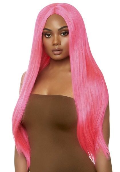 Leg Avenue Long straight center part wig neon pink SO8590