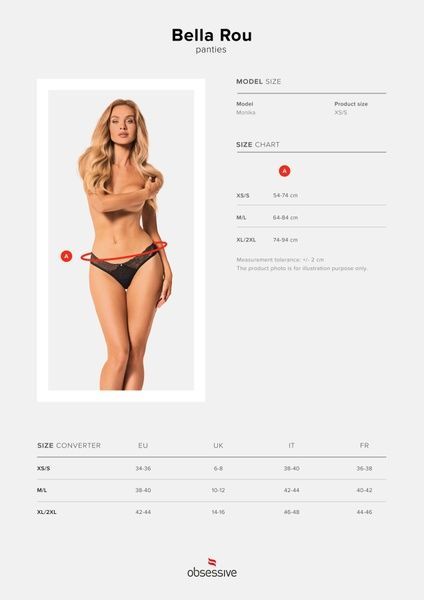 Сетчатые трусики под омбре Obsessive Bella Rou panties XS/S SO7855 фото