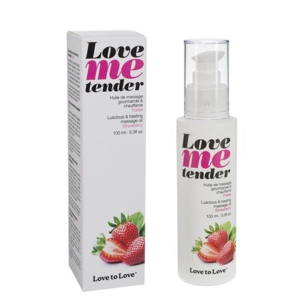 Масажна олія Love To Love LOVE ME TENDER Strawberry (100 мл) натуральне без консервантів SO1389