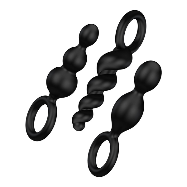 Набір анальних іграшок Satisfyer Plug black (set of 3) - Booty Call, макс. діаметр 3 см SO2323