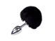 Металева анальна пробка Кролячий хвостик Alive Fluffy Plug S Black, діаметр 2,8 см SO6312 1