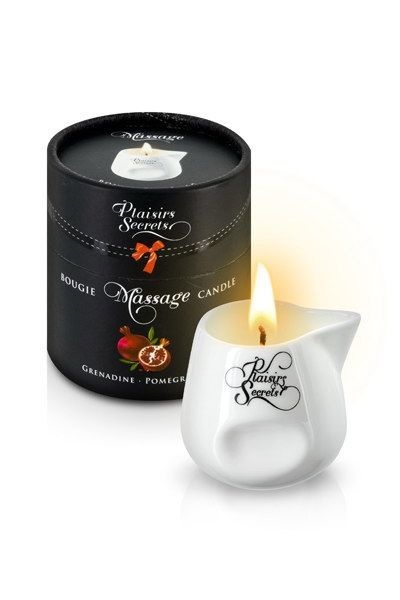 Масажна свічка Plaisirs Secrets Pomegranate (80 мл) подарункова упаковка, керамічний посуд SO1850
