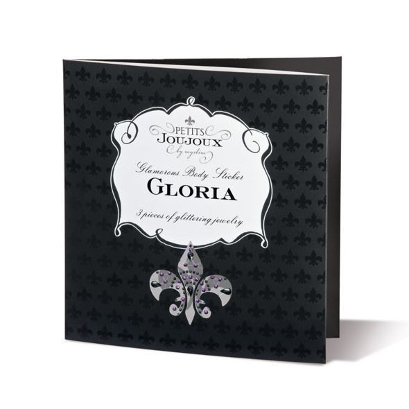 Пестіс з кристалів Petits Joujoux Gloria set of 3 - Black/Purple, прикраса на груди та вульву SO3129