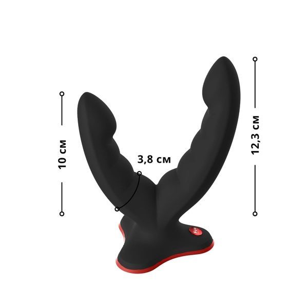 Подвійний фалоімітатор Fun Factory RYDE black, гнучкі стовбури, присоска SX0976