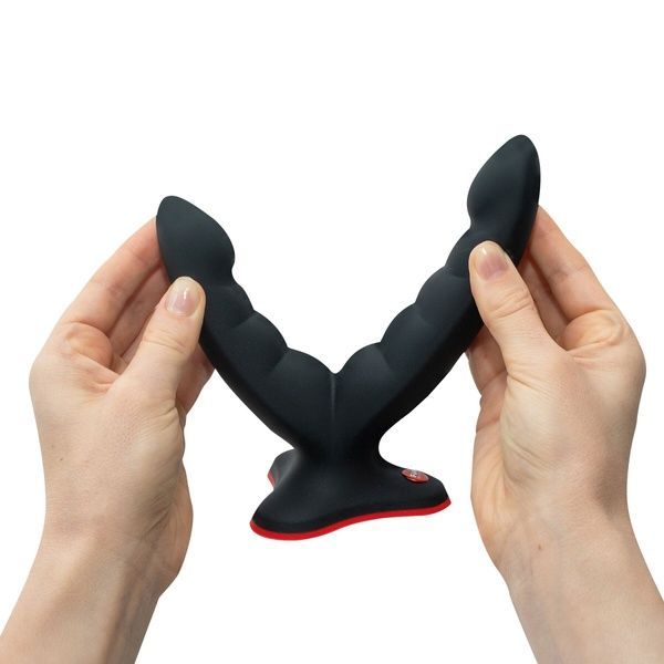 Подвійний фалоімітатор Fun Factory RYDE black, гнучкі стовбури, присоска SX0976