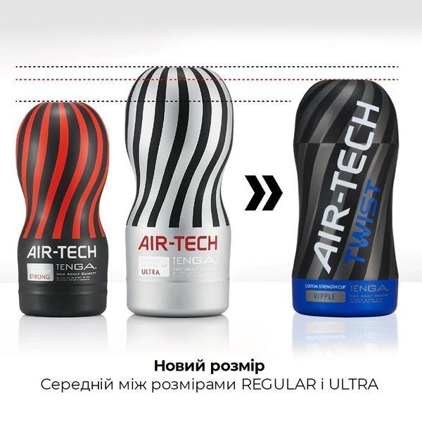 Мастурбатор Tenga Air-Tech Twist Ripple Blue с изменяемой тугостью обхвата, эффект глубокого минета SO1422 фото
