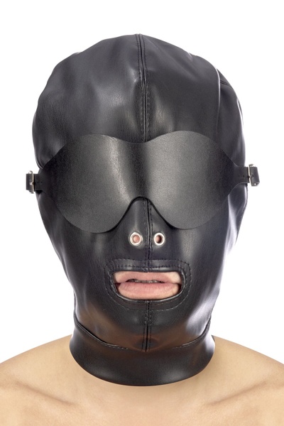 Капюшон для БДСМ зі знімною маскою Fetish Tentation BDSM hood in leatherette with removable mask SO4672