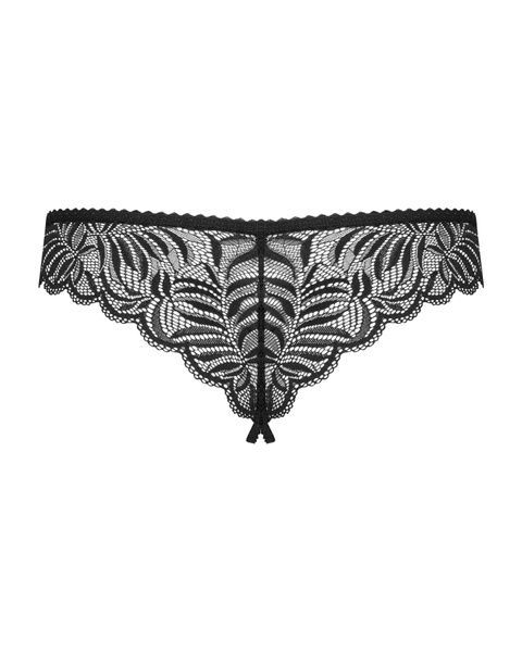 Мереживні танга з доступом Obsessive Contica crothchles thong S/M, чорні SO7256