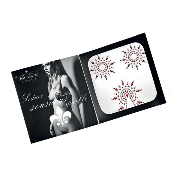Пестіс з кристалів Petits Joujoux Gloria set of 3 - Black/Red, прикраса на груди та вульву SO3130